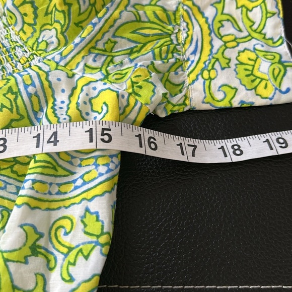 J Crew x SZ Blockprints Square Neck Puff Sleeve Mini Dress Green Sz M NEW BQ857 - Picture 15 of 16